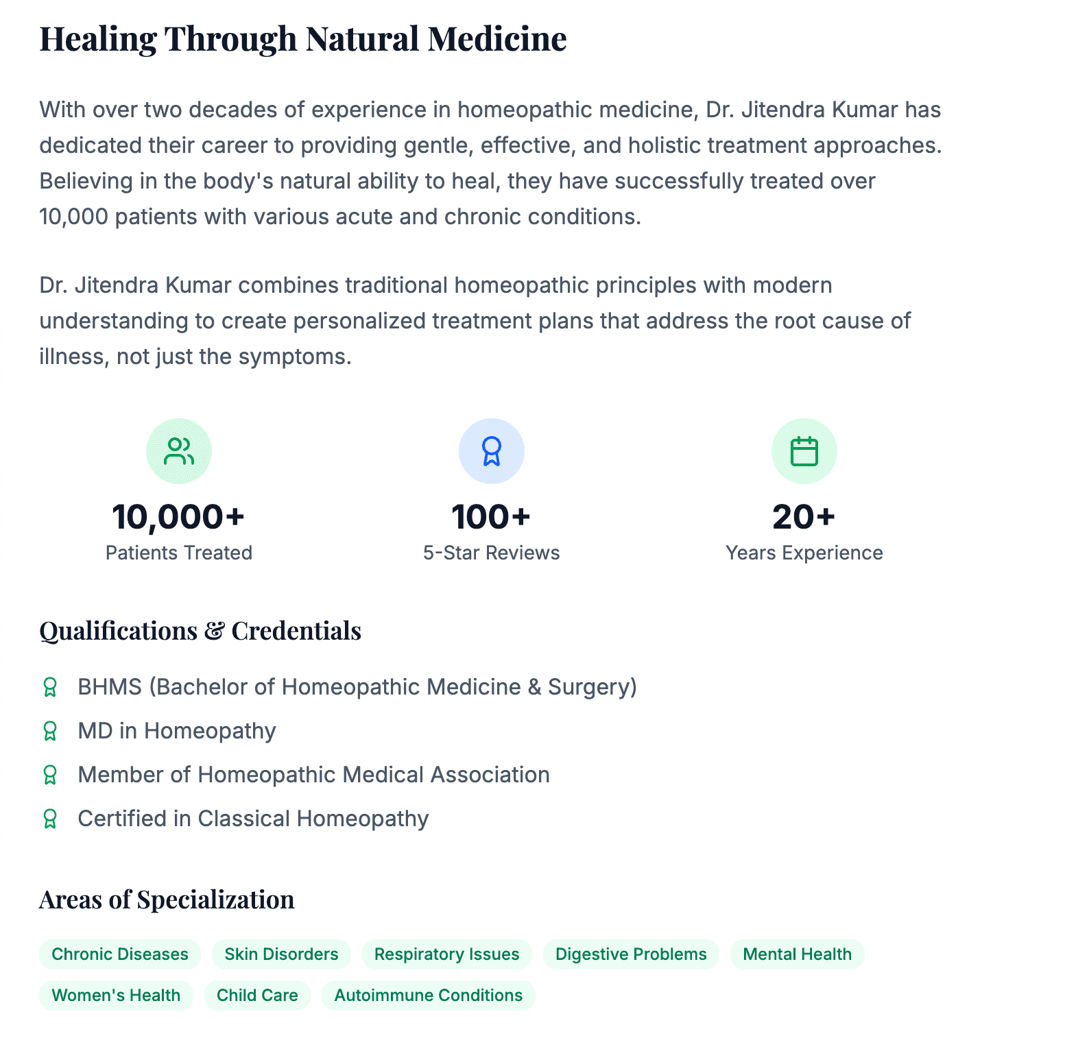 Clinic Landing Page